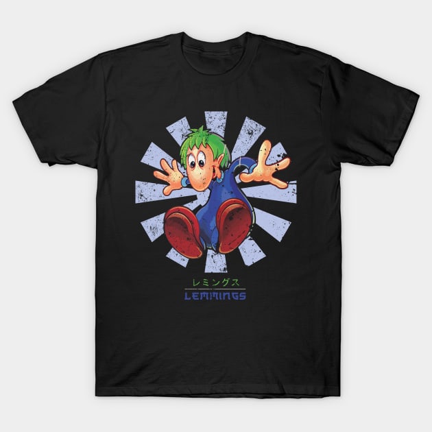 Lemmings Retro Japanese T-Shirt by Nova5